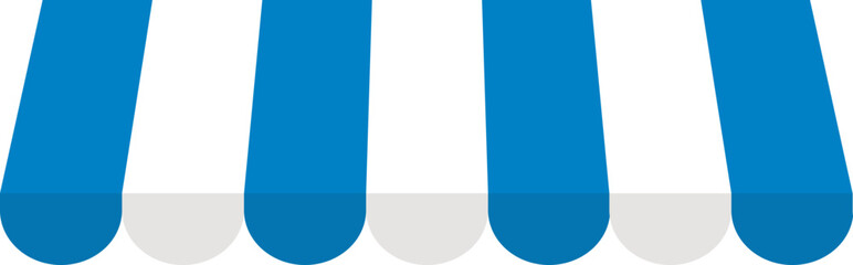 outdoor striped awning flat vector.
shop window  sunshade icon.
Isolated canopy awning striped roof.
Transparent background.