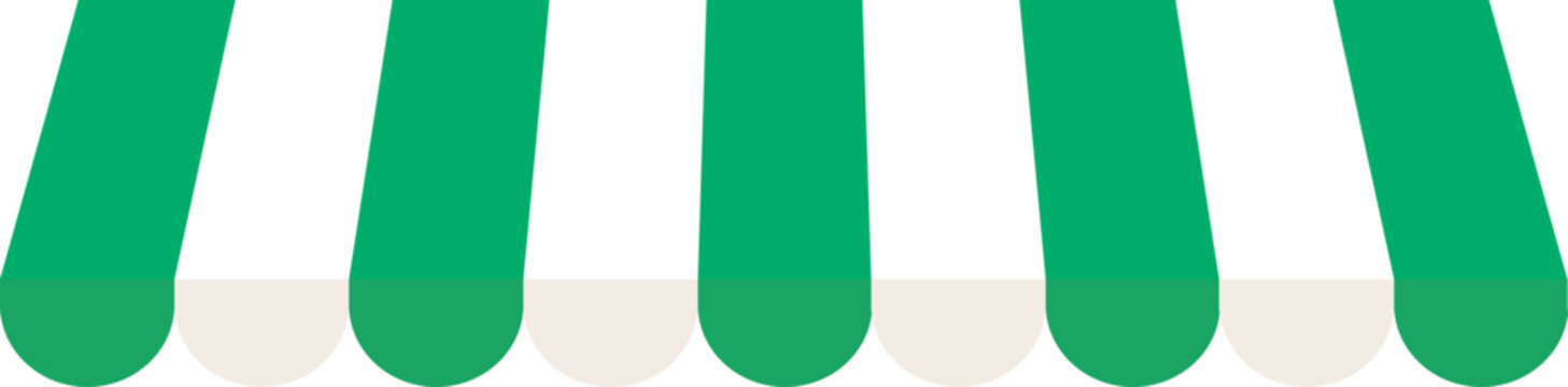 outdoor striped awning flat vector.
shop window  sunshade icon.
Isolated canopy awning striped roof.
Transparent background.