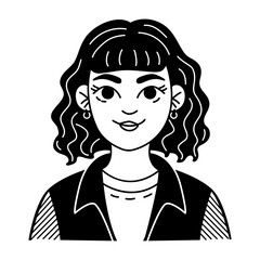 A glyph style icon of a sassy girl 