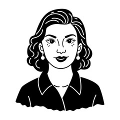 Woman portrait icon in glyph style 