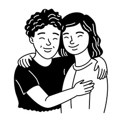 Best friends icon in glyph style 