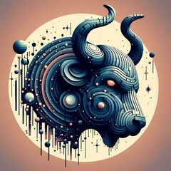 Fototapeta premium graphic representation of the taurus sign 13
