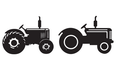 Bold Tractor Silhouette for Graphic Designs
