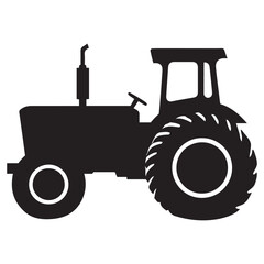 tractor silhouette isolated on white background