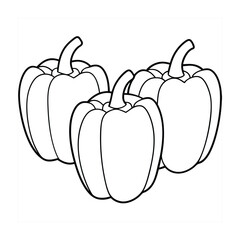 Coloring page. Composition of different vegetables on white background