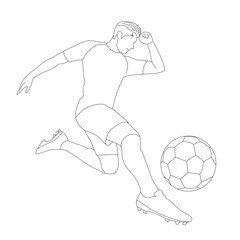 soccer player kicking ball