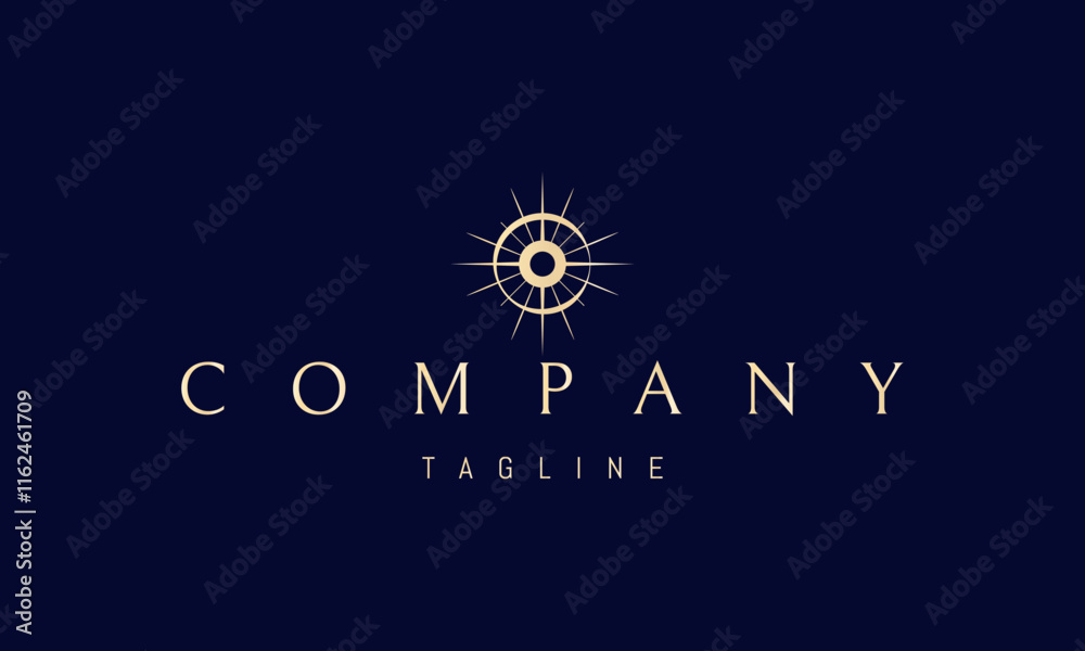 Canvas Prints vector golden logo with an abstract image of a shining star with a halo.
