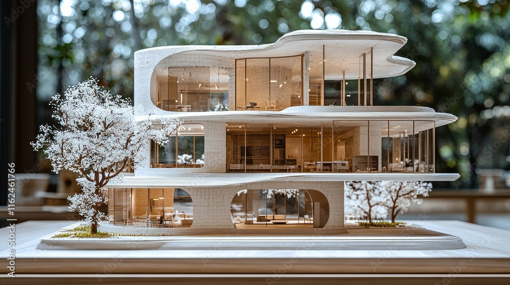 Poster modern architectural model with elegant design features.