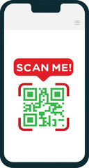 Scanning QR code to Mobile Phone isometric Qr code frame