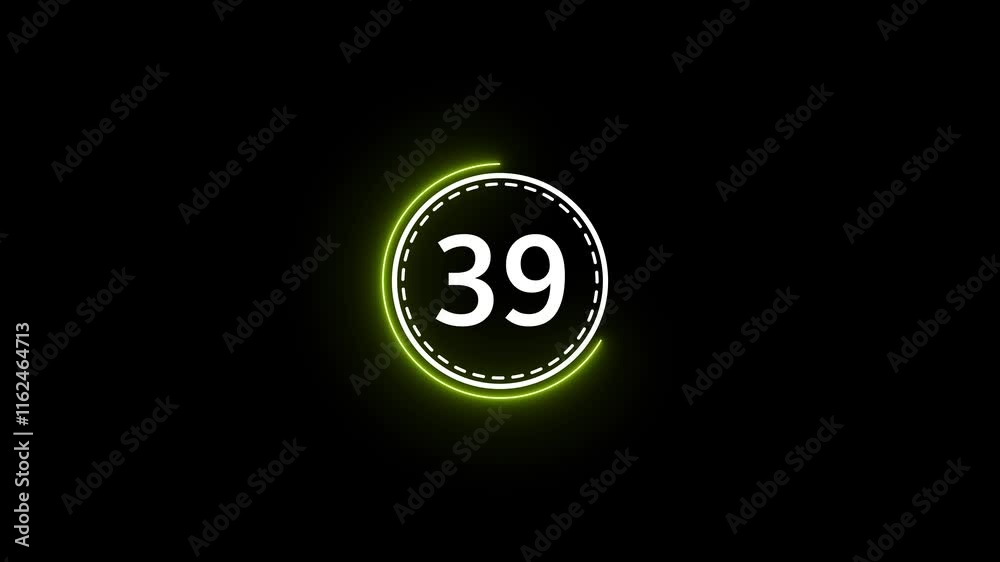 Poster countdown animation from 60 seconds to 0 with dynamic transitions and modern design.