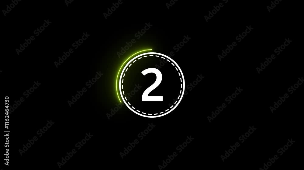 Poster modern countdown timer animation from start to zero with seamless transitions.