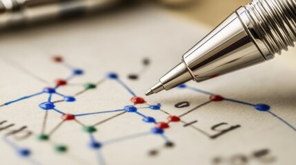 Precision Pen Point Engages in Scientific Graph Analysis on Mathematical Paper