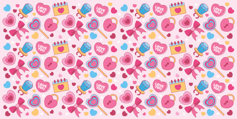 Cute valentine pattern element vector background