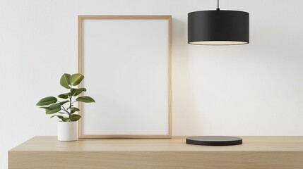 Modern Minimalist Living Room Decor with Lamp and Plant Bright Space Interior Design Aesthetic View