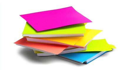 Colorful Sticky Notes on White Background