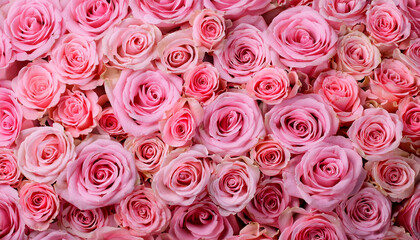 Fototapeta premium pink roses background, Generated image