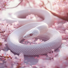 Fototapeta premium Serpent Among Blossoms