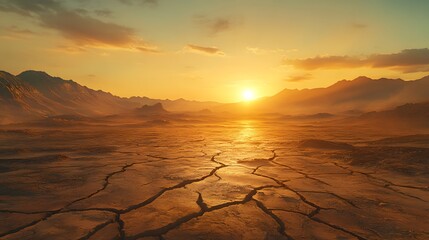 Desolate Sunset Landscape
