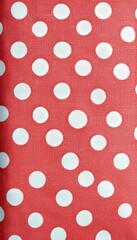 Vibrant Red Background With White Polka Dots, Repeating Pattern, Classic Design Element