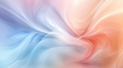 Obraz premium Abstract Pastel Swirls of Blue and Peach Hues