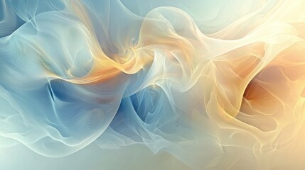 Obraz premium Abstract Blue and Gold Flowing Fabric Design