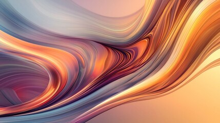 Abstract Swirling Orange and Gray Hues Flowing Design
