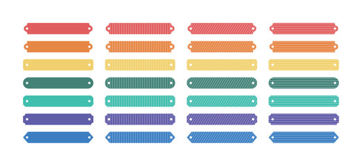 Fototapeta premium A set of simple design tabs, borders, tags, labels, frames and decorative illustrations in various shapes and patterns.