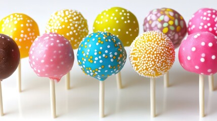 Colorful Cake Pops on Sticks for Celebrations