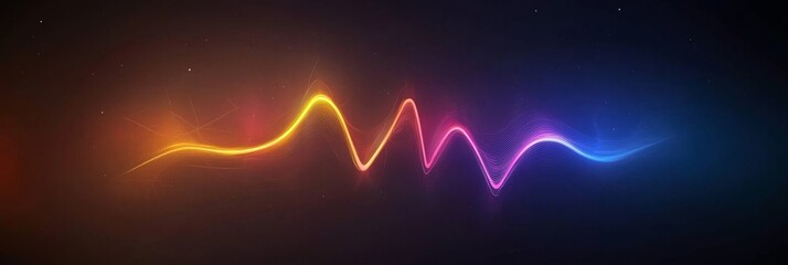 Abstract Glowing Line on a Dark Gradient Backdrop with Subtle Glow Effect and Copy Space