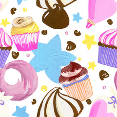 Baby Shower Cupcake bakery frosting cream icing sweet yummy delicious elements pattern