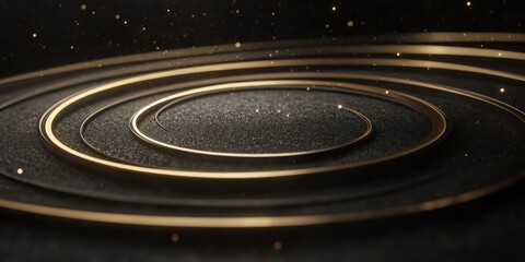 Obraz premium Concentric circle design with glowing metallic accents, fading out into a dreamy infinite space, evoking mystery and luxury