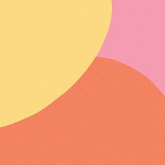 Minimalist aesthetic abstract design with vibrant pink, yellow, and orange tones