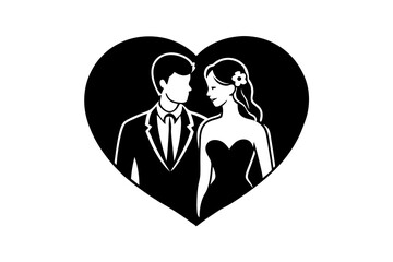 Man and woman couple lovers silhouette isolated. vector illustration