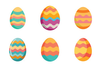 Set of easter eggs vector illustration on white background