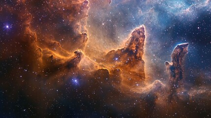 Obraz premium Cosmic Nebula Stellar Cloudscape Displays Celestial Beauty