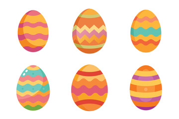 Set of easter eggs vector illustration on white background