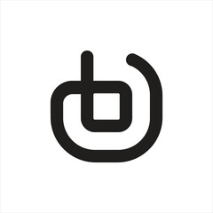 Initial Letter B Logo Manual Black Elegant Minimalist