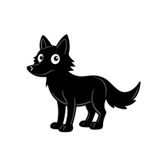 Wolf cartoon vector silhouette