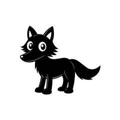 Wolf cartoon vector silhouette