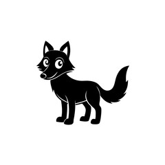 Wolf cartoon vector silhouette