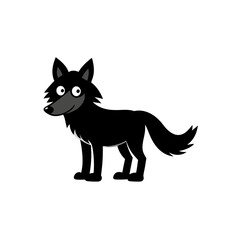 Wolf cartoon vector silhouette