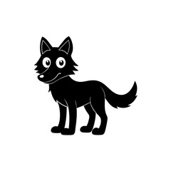 Wolf cartoon vector silhouette