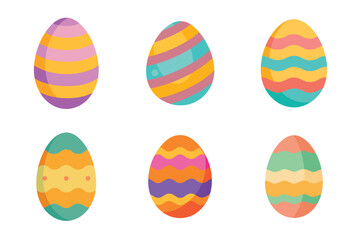 Set of easter eggs vector illustration on white background