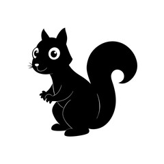 Squirrel cartoon vector silhouette