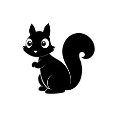 Squirrel cartoon vector silhouette
