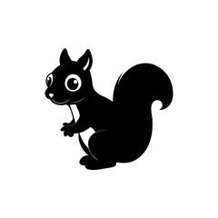 Squirrel cartoon vector silhouette