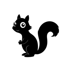 Squirrel cartoon vector silhouette