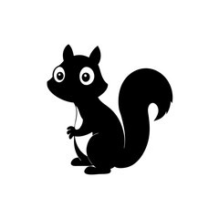 Squirrel cartoon vector silhouette