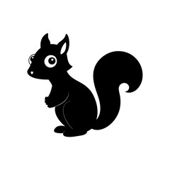 Squirrel cartoon vector silhouette