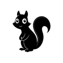 Squirrel cartoon vector silhouette